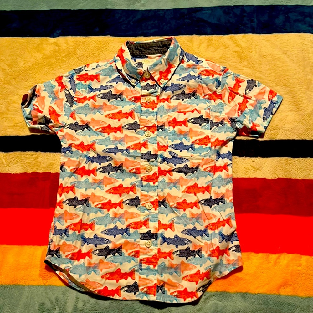 J Crew Crewcuts Button up Carp Shirt Size 4-5